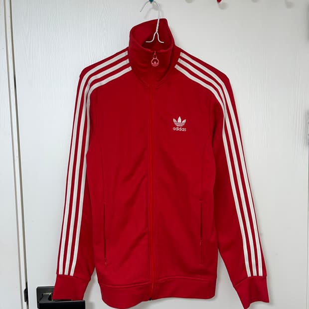 아디다스 슬림핏 레드 트랙탑 져지 90
