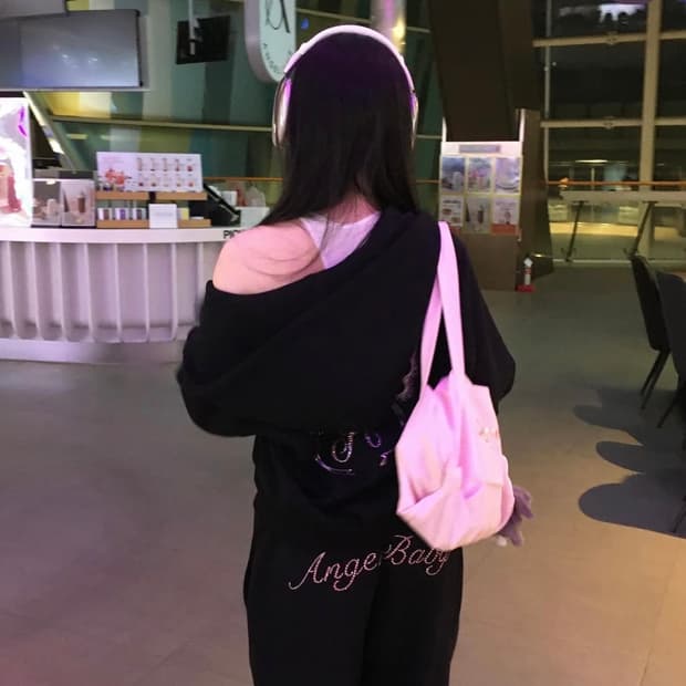 오모모 omomo 엔젤 베이비 조거 팬츠 블랙