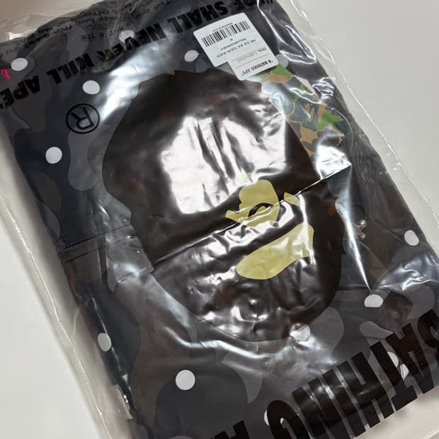 베이프 ABC 도트 후드 자켓(M) BLACK (새상품)