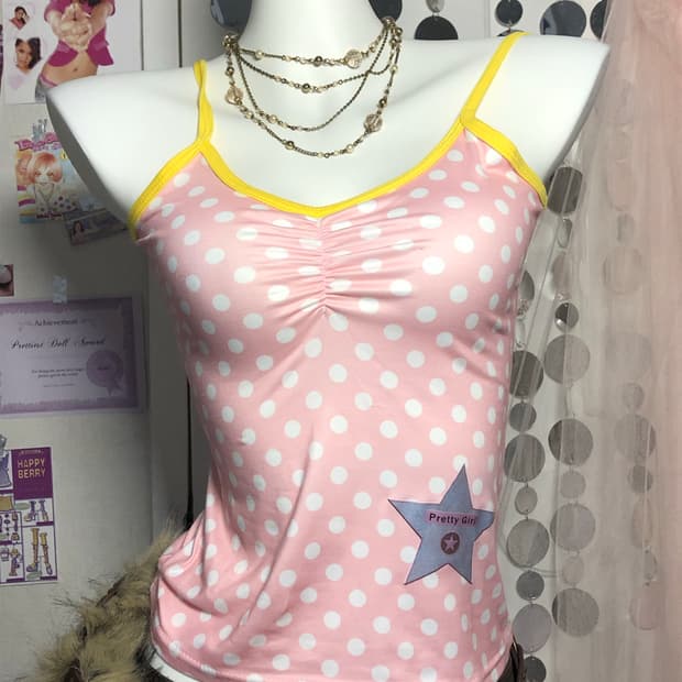 cutie crop dot sleeveless