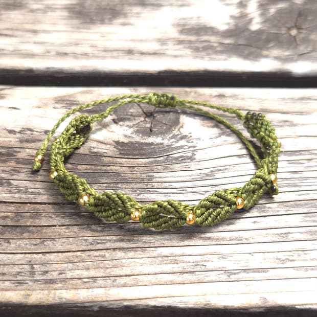 월계수잎 마크라메 팔찌 핸드메이드 매듭팔찌