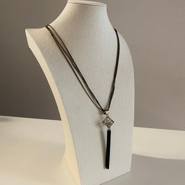 빈티지 크리스탈 태슬 목걸이