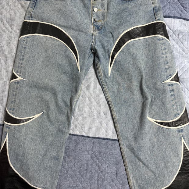 떠그 클럽 TC 레더 워싱 데님 팬츠 블루 블랙