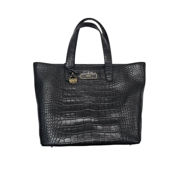 DKNY 블랙 가죽 토트백