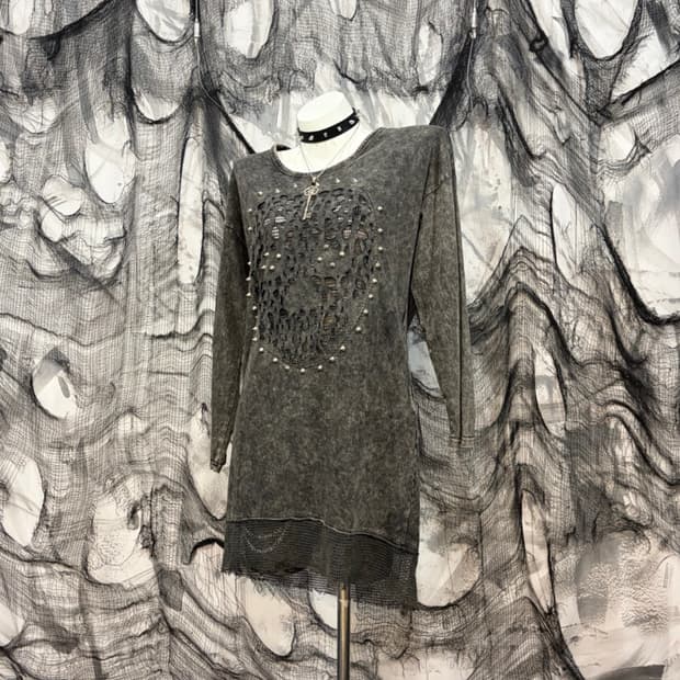 Rockchic Grunge studs mesh one-piece