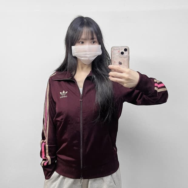 아디다스 파이어버드 트랙탑 져지 버건디