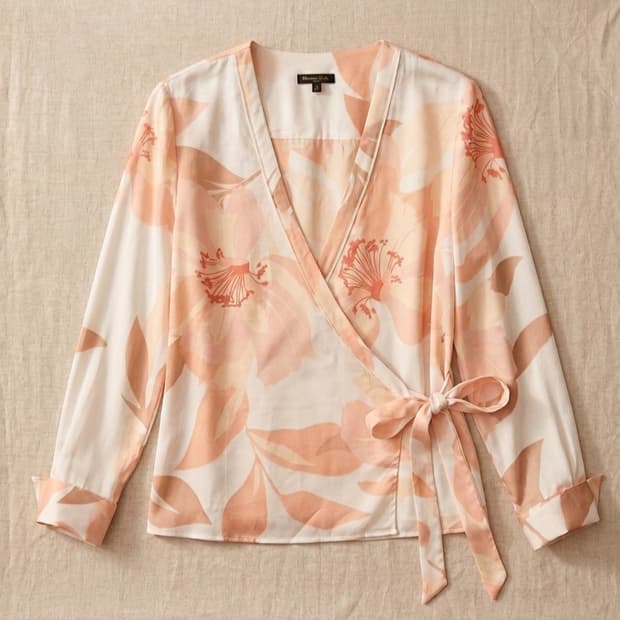 [Massimo Dutti] 마시모두띠 플로럴 랩 블라우스 ( 34