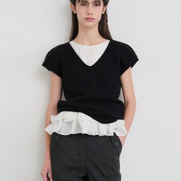 버뮬라 CAP SLEEVE KNIT (BLACK)