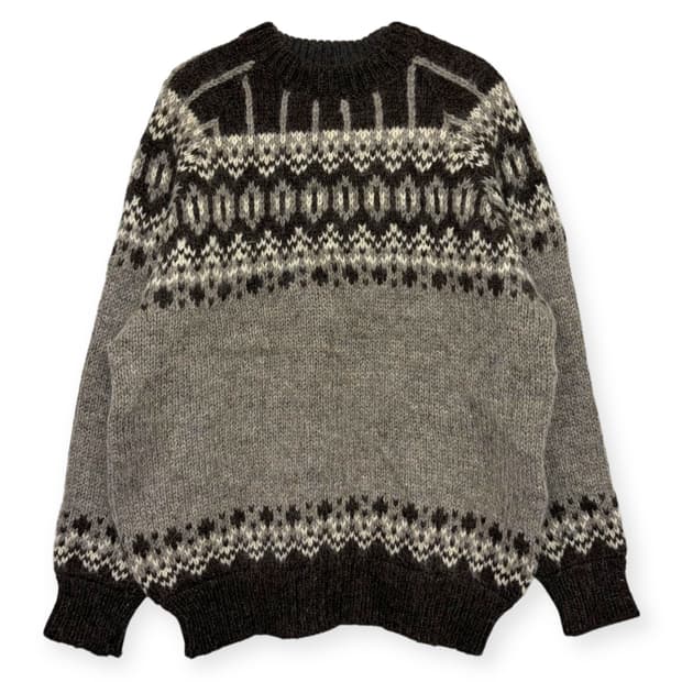 빈티지 노르딕 패턴 니트 티셔츠