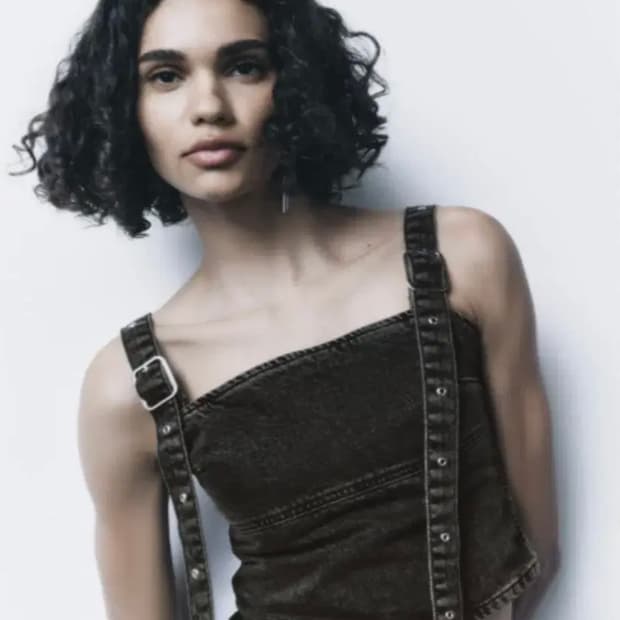 새상품) 자라 데님 버클탑 자라 탑 