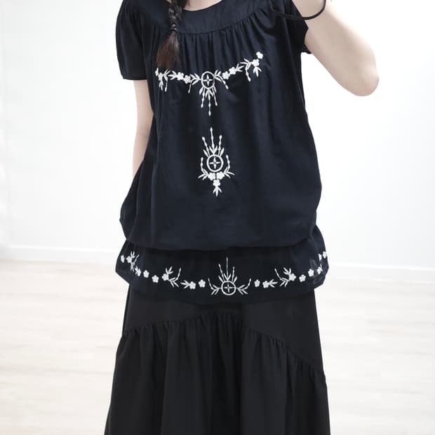 India black vintage blouse