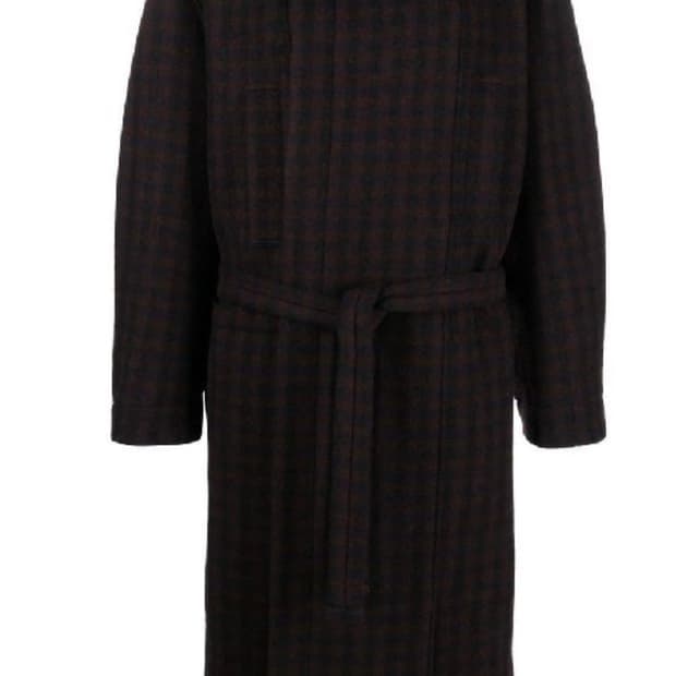 Lemaire 22FW Wool Check Bathrobe Coat