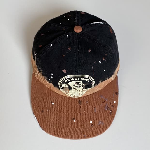 페인팅 투톤 빈티지 볼캡 모자 C