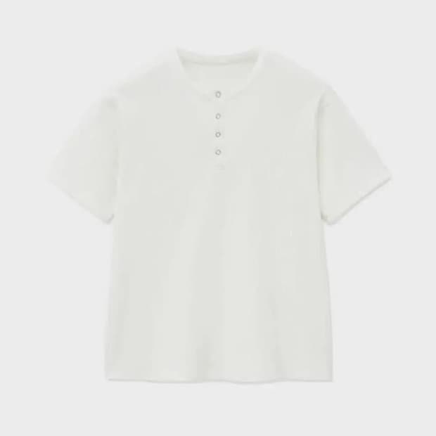 미나브 코튼 리브드 헨리넥 티셔츠 L