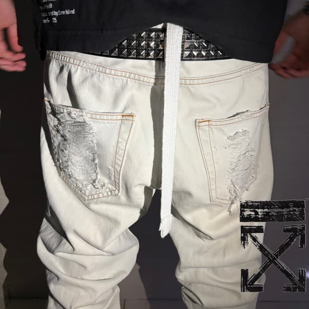 [정품]오프화이트 디테일 데미지 팬츠 M
