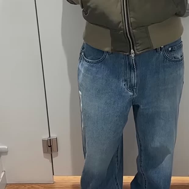 유니클로 남성 배기진 32 사이즈