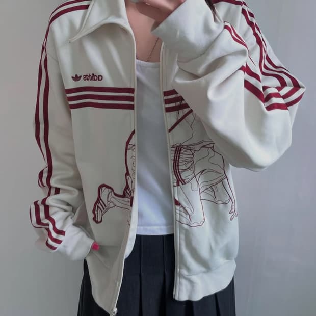 아디다스 버건디 베이지 져지