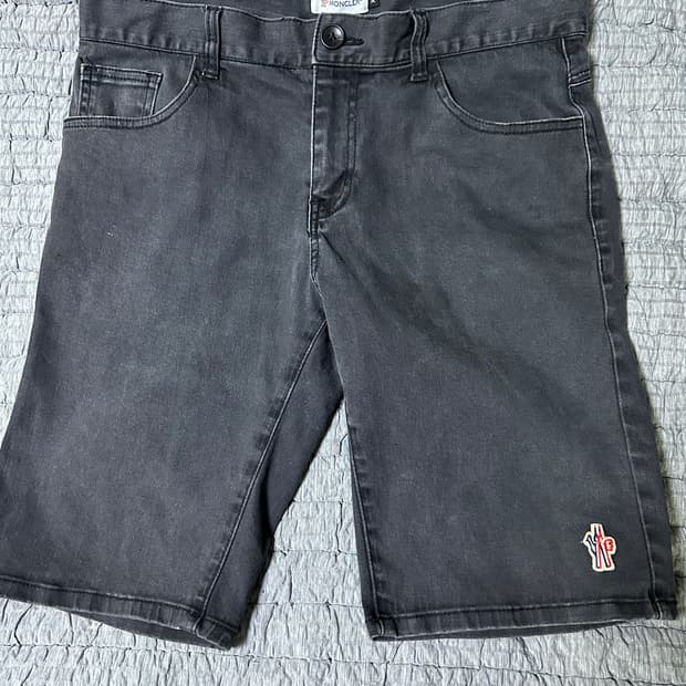 몽클레어 남성 블랙 데님 반바지