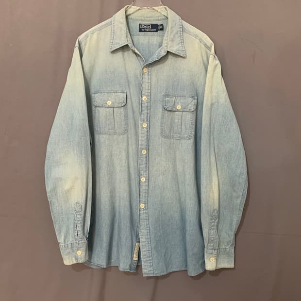 XL 폴로랄프로렌 투포켓 샴브레이 워크 셔츠 남방