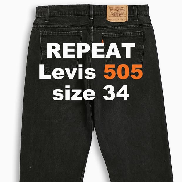 리바이스 505 오렌지탭 흑청 90s 34 인치 OR50536166