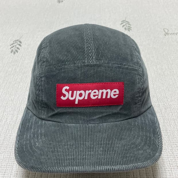 23fw 슈프림 코듀로이 캠프캡 그레이