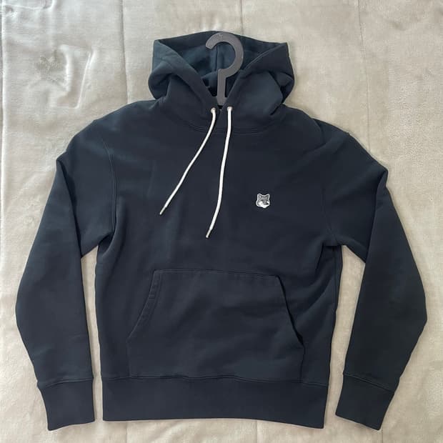 메종키츠네 그레이폭스 후드티 블랙