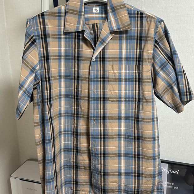 [36]캡틴선샤인 체크 오픈카라셔츠