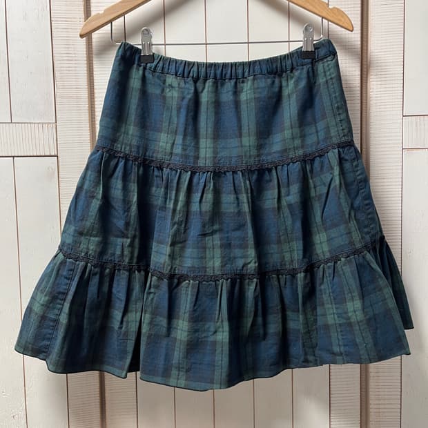 모리걸 스커트 체크치마 캉캉스커트 하구미