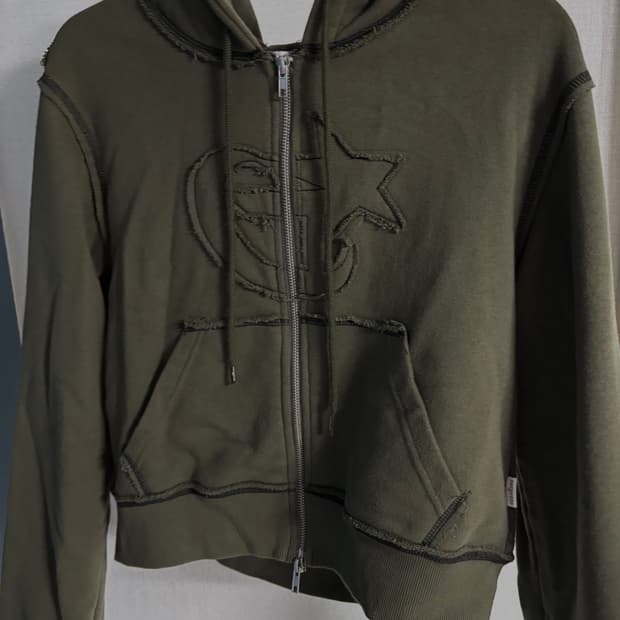 타게토 크롭 투웨이 후드집업(카키)