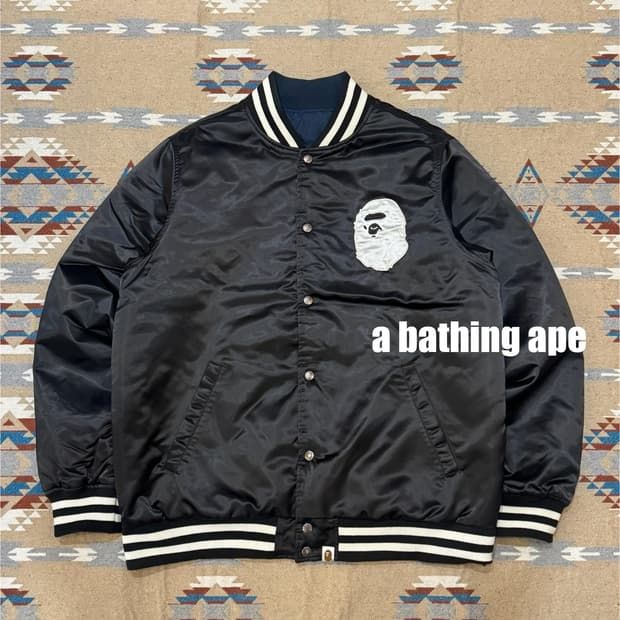 [XXXL] 베이프 리버시블 바시티 자켓 블랙