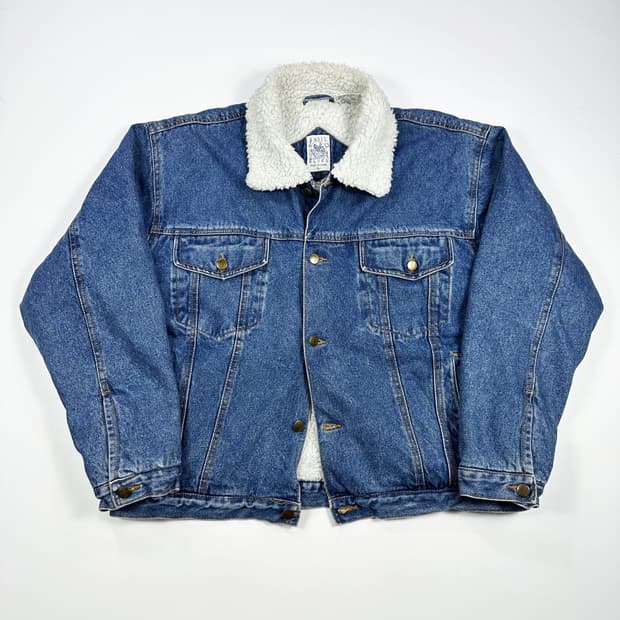 VTG 빈티지 양털 데님 트러커자켓 L