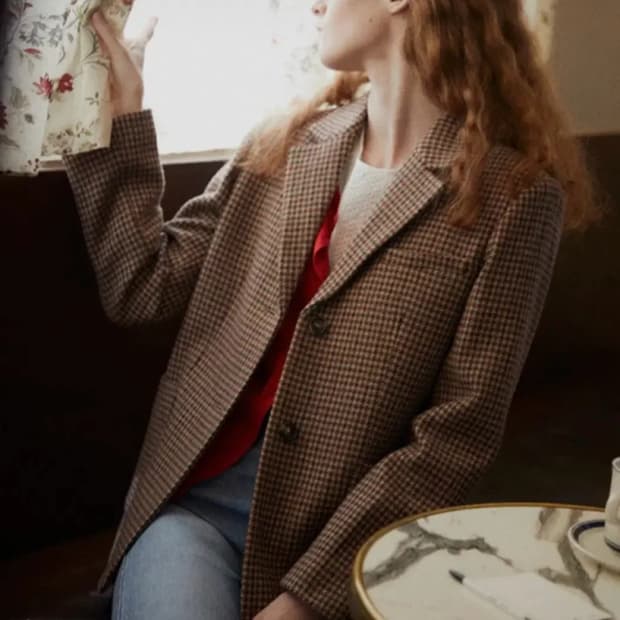 frrw 울하운드 자켓 브라운 체크 M