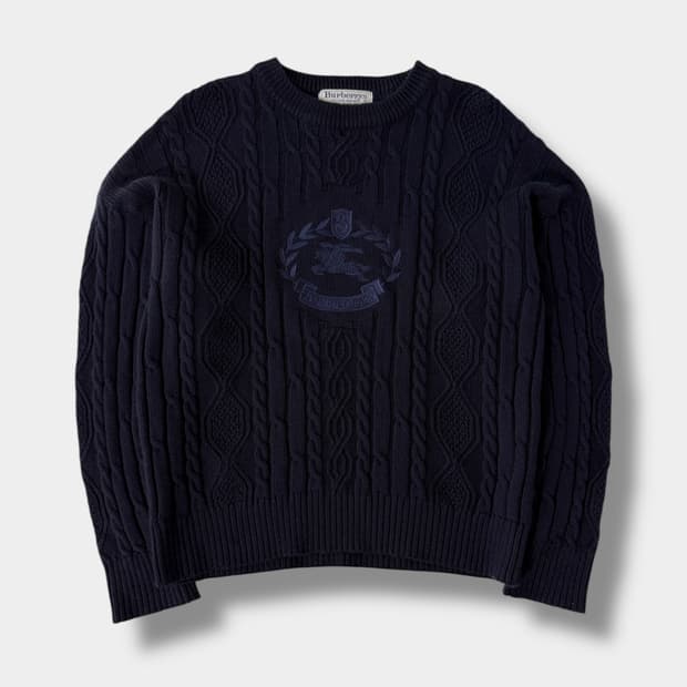 버버리 90‘s 루즈핏 울 아카이브 케이블 니트