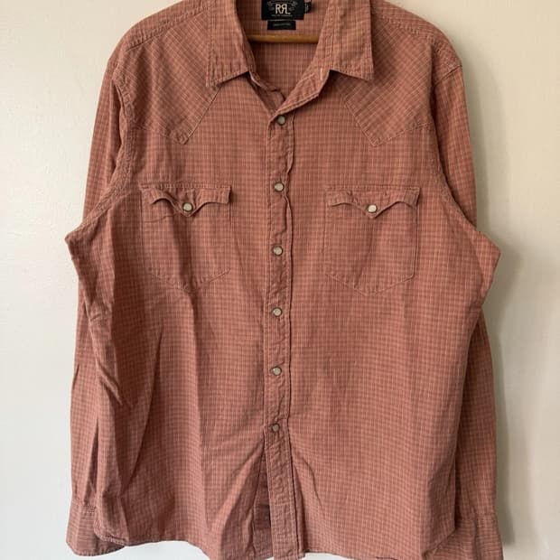 RRL 더블알엘 웨스턴 체크 셔츠 테라코타