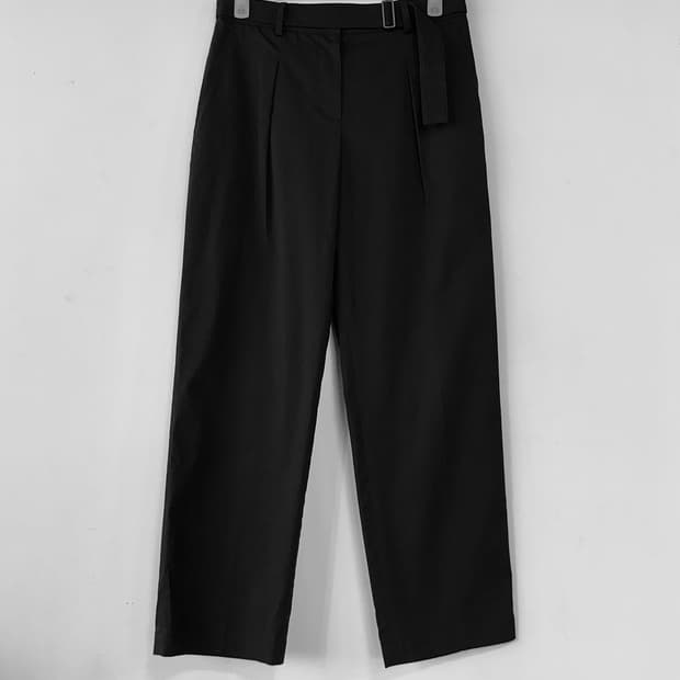 SJSJ 벨티드 백 밴딩 팬츠