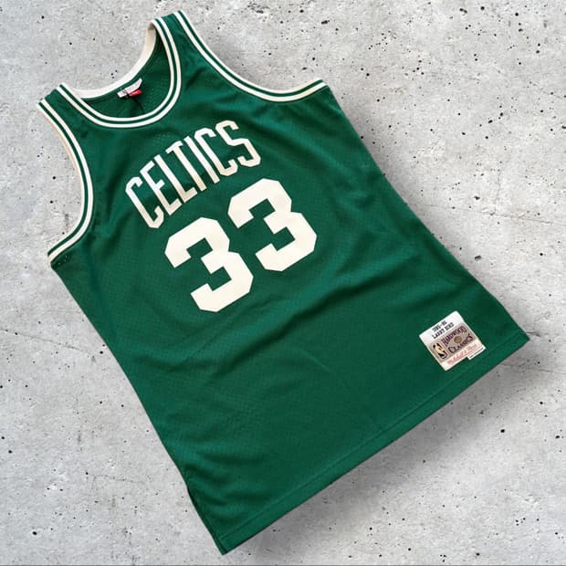[L] 미첼앤네스 보스턴 셀틱스 래리 버드 33번 농구 유니폼 C431