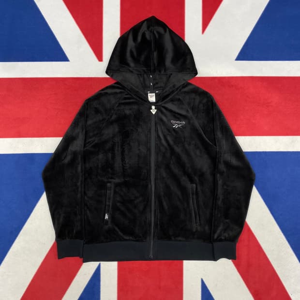 리복 벨벳 후드집업 M 