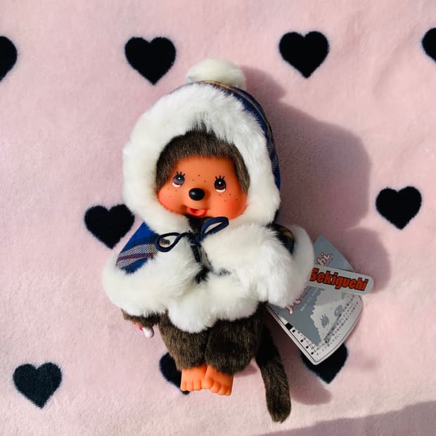 💙몬치치 체크 판초 망토 블루