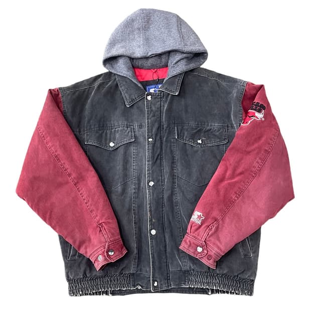 90’s 스타터 시카고불스 후드 바시티 자켓