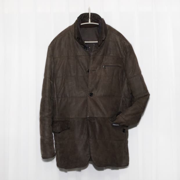 프랑코 페라로 이태리 양가죽 누벅레더 패딩 자켓 (100)