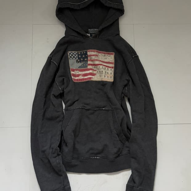 • Charcoal Polo Jeans American Flag hood