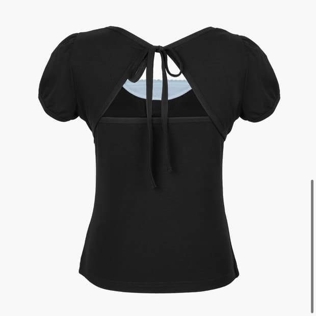 러프넥 Tilly Back Open Top Black