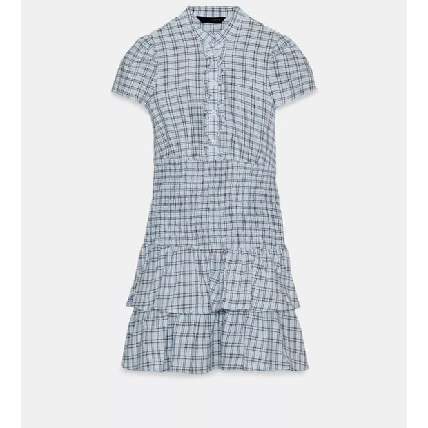 Zara 쇼트 체크 러플 드레스 S사이즈