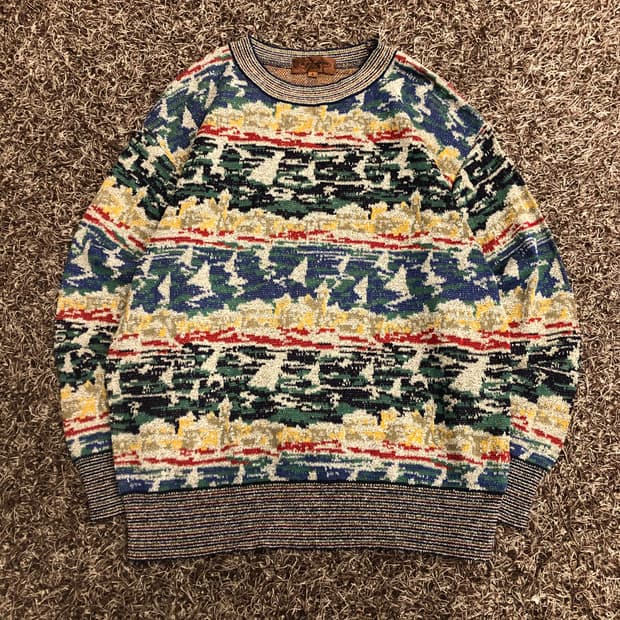 미쏘니 울 멀티컬러 패턴 니트