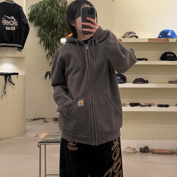 칼하트 레인디펜더 써멀 박시핏 후드 집업 U307