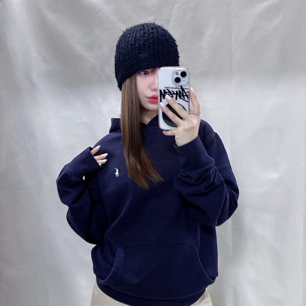 폴로 랄프로렌 화이트포니 네이비 후드 
