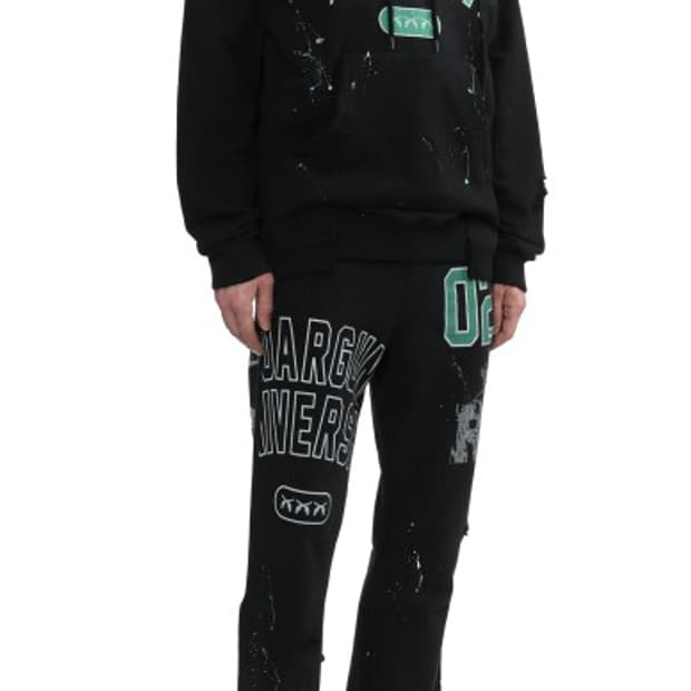 로아건즈 ROARGUNZ 24ss 스플래터 프린팅 플래어 스웻팬츠 (3)