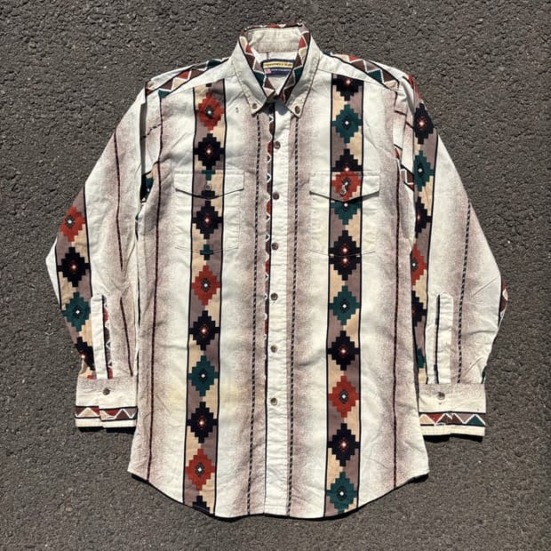 빈티지 팬핸들 슬림 웨스턴 셔츠