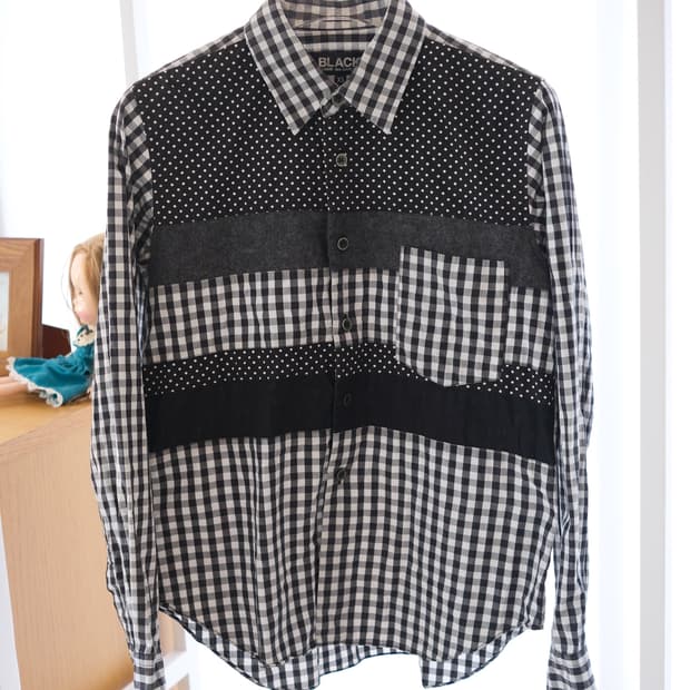 Patchwork gingham check shirt