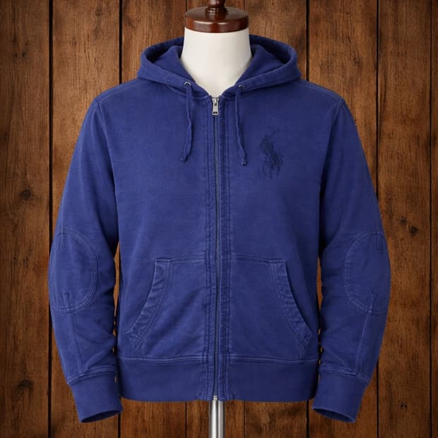 폴로 빅포니 엘보패치 후드집업